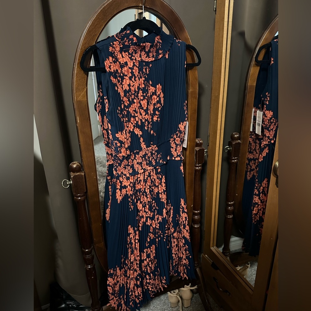 NANETTE LEPORE high neck elastic waist floral print dress - NWT